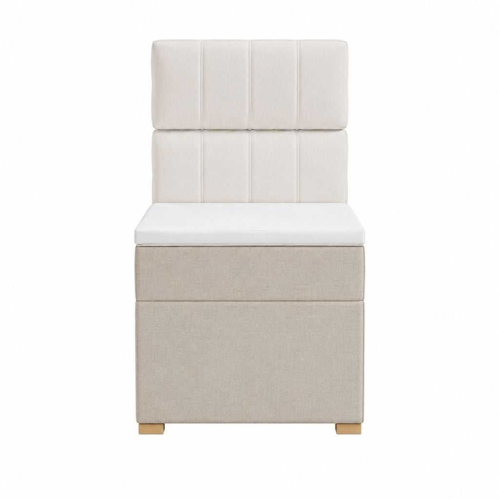 Polsterbett Einzelbett Creme Polyester rechteckig mit gepolstertem Kopfteil Liegefläche 90 x 200 cm Außenmaß 100 x 212 x 120 cm