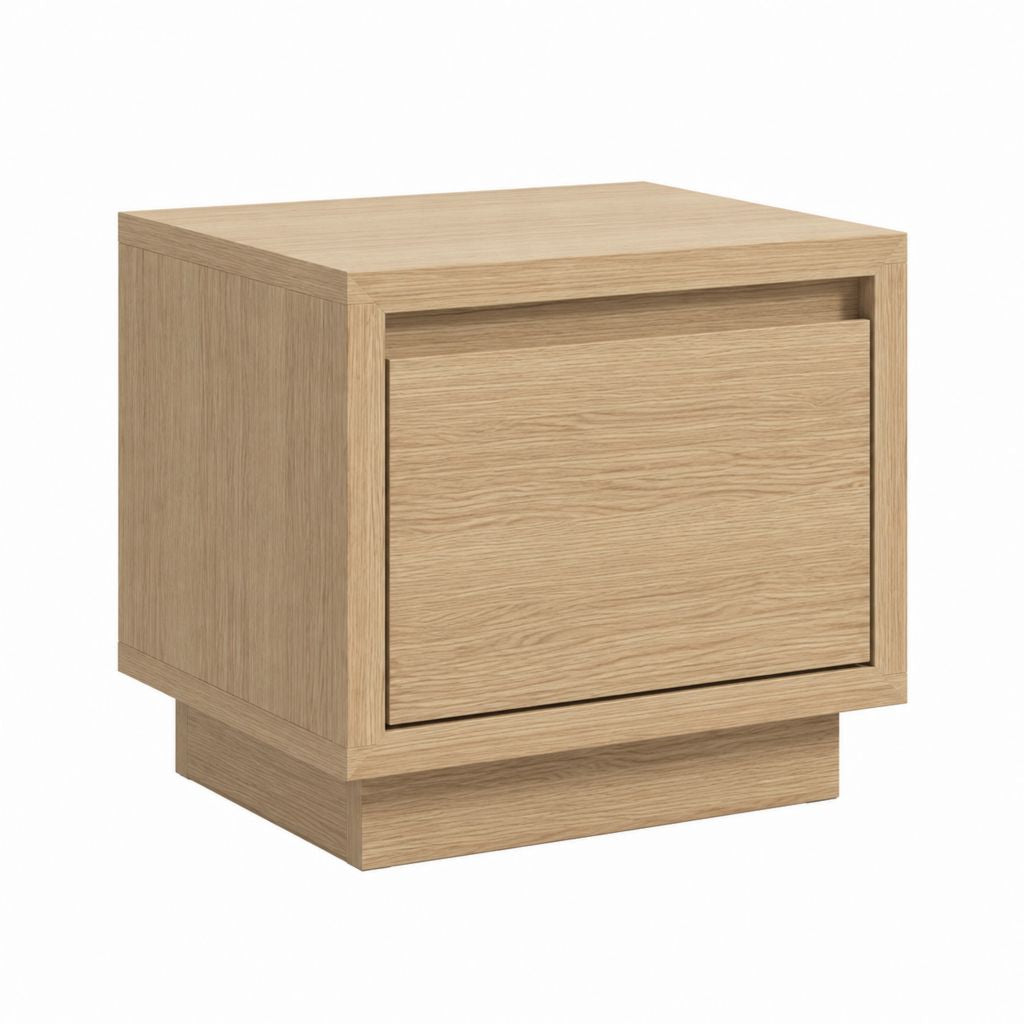 Nachttisch Eichenoptik MDF mit Eichenfurnier rechteckig mit Schublade 50 x 40 x 50 cm