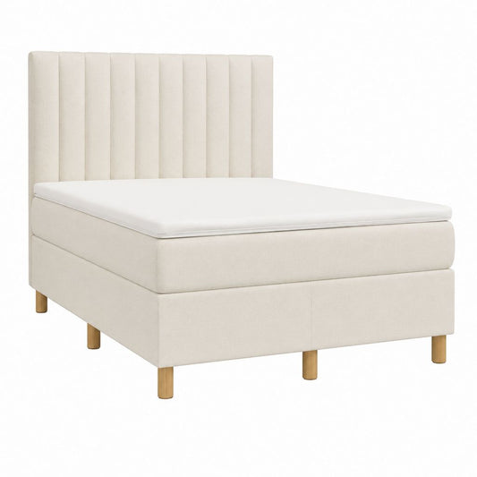 Polsterbett Creme Polyester Rechteckig 160 x 200 cm mit Matratze