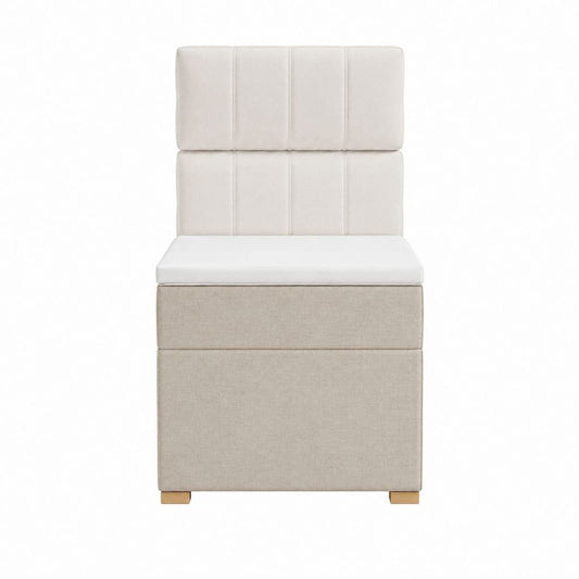 Polsterbett Einzelbett Creme Polyester rechteckig mit gepolstertem Kopfteil Liegefläche 90 x 200 cm Außenmaß 100 x 212 x 120 cm